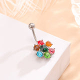DELICATE COLORFUL FLOWER BELLY RING HOT SALE_CWMM9315