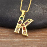 26 LETTERS COPPER ZIRCONIA PENDANT NECKLACE_CWMM5873
