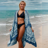 Vacation Floral Kimono Beach Coverup Bikinicardigan_Cwmm6297