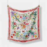 FLORAL SATIN SQUARE SCARF FOR SUMMER SUN WRAP_CWASC0645