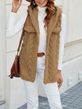 Warm Stylish Plush Hooded Cardigan Vest