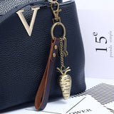 RETRO CUTE ALLOY CARROT LEATHER KEYCHAIN_CWMM4787