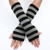 Warm Color-Block Striped Wool Gloves_Cwag0094