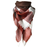 RAINBOW PLAID SCARF TRIANGLE WINTER SHAWL_CWASC0116