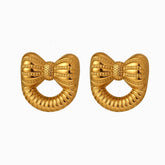 ORIGINAL DESIGN 18K STEEL BOW KNOT EARRINGS_CWMM8922