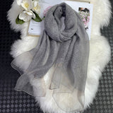 SILK WOOL GRADIENT SCARF ELEGANT LONG WINTERWRAP_CWASC0608