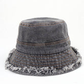 Versatile Washed Distressed Denim Bucket Hat_Cwah1539
