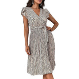 V Neck Leopard Print Plus-Size Dress_Cwdsd3402