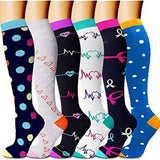 PATTERNED SPORTS LONG COMPRESSION SOCKS SET_CWMS1880