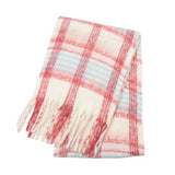 CHUNKY CIRCLE YARN PLAID SCARF THICK FALL WINTER_CWASC0878