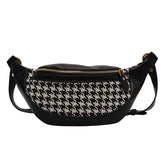Houndstooth Fanny Belt Bag,Crossbody Bag_Cwab0915