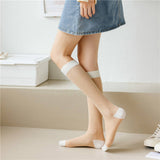 RETRO COLOR BLOCKED BREATHABLE MID CALF SOCKS_CWMS0648