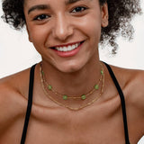 SMILEY FACE FLOWER GLASS BEAD NECKLACE_CWMM3643