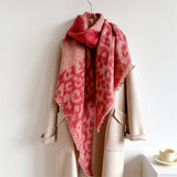 LEOPARD PRINT FUZZY SCARF THICK WARM FOR WOMEN_CWASC0988