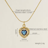 STAINLESS STEEL ZIRCON HEART PENDANT NECKLACE_CWAJE0682