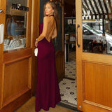 Stylish Off-The-Neck Backless Collared Dress