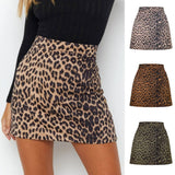 SEXY LEOPARD PRINT HIGH WAIST SUEDE HIP SKIRT_CWBSS0373