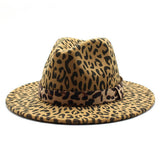 FASHION LEOPARD PRINT WOOLEN HAT JAZZ HAT FELT HAT_CWAH2568