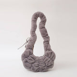 Winter Pleated Shoulder Bag Fashionable Plush Bag_Cwab3953