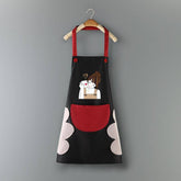 COFFEE GIRL PRINT SUMMER THIN APRON WITH POCKETS_CWMM2047