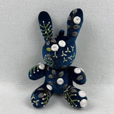 HAND EMBROIDERED RABBIT PLUSH DOLL ANIMAL FIGURINE_CWMM6054