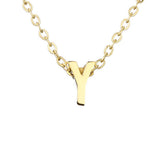 FASHION MIRROR POLISHED GOLD LETTER NECKLACE_CWMM5590