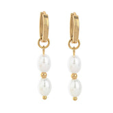 IRREGULAR PEARL DESIGN TRENDY 18K GOLD EARRINGS_CWAJE5071
