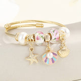 ALLOY STAINLESS STEEL BRACELET WITH SHELL BUTTERFLY_CWMM8594