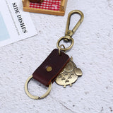 CREATIVE CARTOON OWL LEATHER CAR KEYCHAIN_CWMM5042