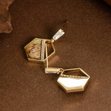 ABALONE DIAMOND ZIRCON PENDANT EARRINGS_CWMM4300