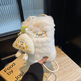 Winter Imitation Rex Rabbit Fur Shoulder Plush Bag_Cwab3960
