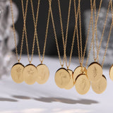 GOLD STAINLESS STEEL DECEMBER FLOWER NECKLACE_CWMM3778