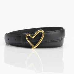 Versatile Heart-Shaped Buckle High-End Belt