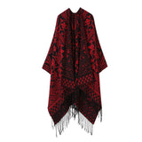 Warm Faux Cashmere Tassel Scarf Cape Shawl_Cwasc2168