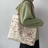 CANVAS TOTE BAGS WITH ADORABLE ANIMAL PRINT_CWAB2046