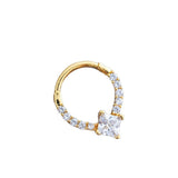SQUARE NOSE HOOP WITH TEARDROP ZIRCON CLICKER_CWMM9602