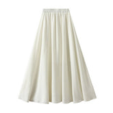 HIGH WAIST A LINE LOOSE FIT FLOWY MIDI SKIRT_CWBMS0332
