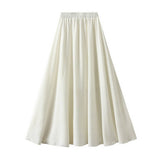 HIGH WAIST A LINE LOOSE FIT FLOWY MIDI SKIRT_CWBMS0332