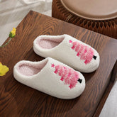 COZY PINK XMAS SLIPPERS THICK SOFT HOME SHOES_CWSHF00217
