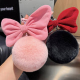 CUTE BUTTERFLY FUR BALL CAR KEYCHAIN PENDANT_CWMM2492