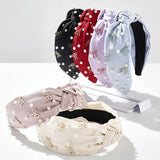 SOLID COLOR PEARL BOW KNOTTED WIDE BRIM HEADBAND_CWAHA2606