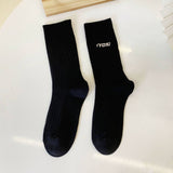 SIMPLE BLACK AND WHITE STRIPED SOCKS_CWMS0976