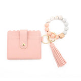 LEOPARD PRINT PU WALLET WITH BEADED KEYCHAIN_CWAB4931