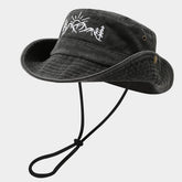 Vintage Wide Brim Embroidered Sun Hat For Women_Cwah3885