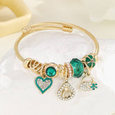 GOLD STAINLESS STEEL DIY HEART CHARM BRACELET_CWMM8503