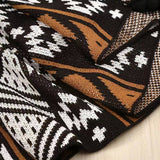 KNITTED GEOMETRIC STRIPE SOFA BLANKET_CWMM0419