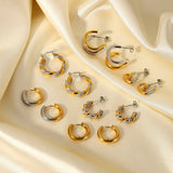 FASHIONABLE GOLD AND SILVER PLATED EARRINGS_CWASC1673