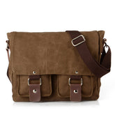 Vintage Canvas Horizontal Satchel For Men Women_Cwab5563