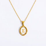 NEW CREATIVE 26 LETTERS PENDANT OVAL NECKLACE_CWMM3771