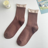 Women Pair Breathable Hemmed Socks_Cwms0303